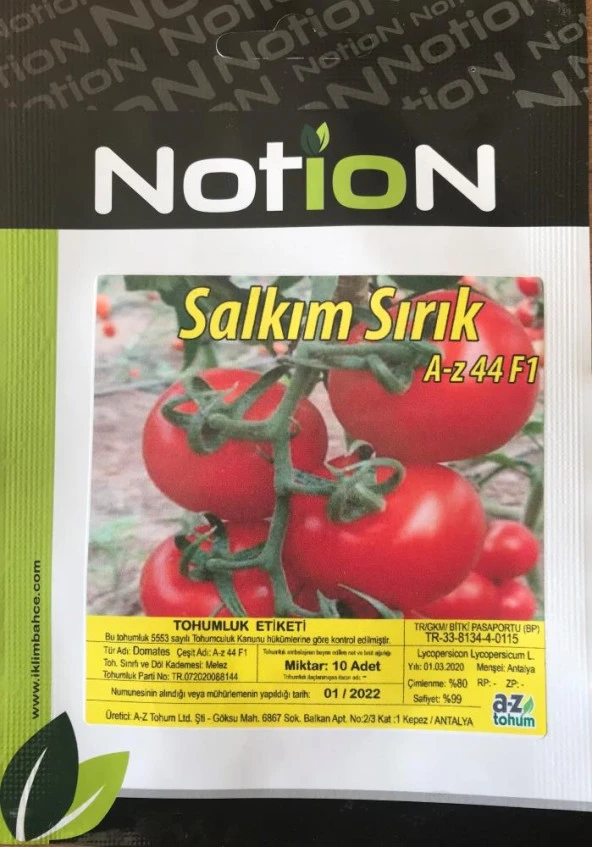 A-Z TOHUM DOMATES TOHUMU A-Z 44 F1 SALKIM DOMATES - 10 ADET TOHUM ürün görseli 1