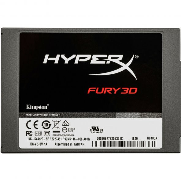 KINGSTON 480GB HYPERX FURY KC-S44480-6F 550- 500MB/s SSD SATA-3 Disk