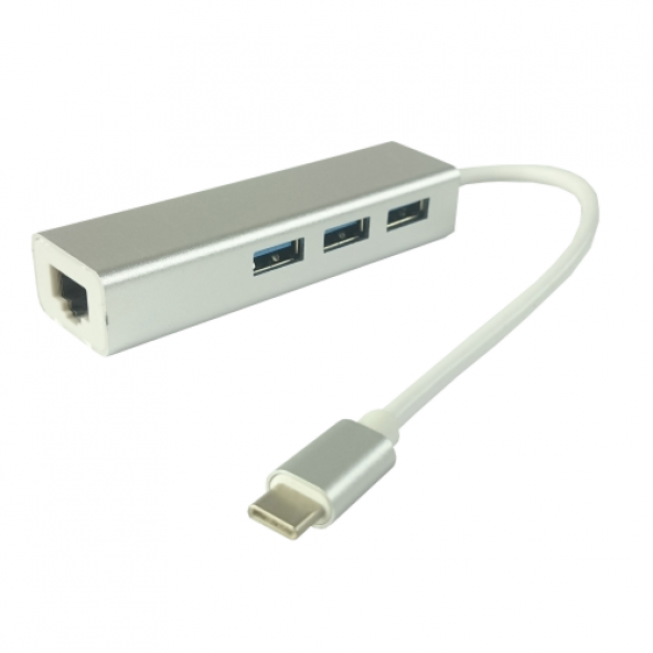 POWERGATE PG-TTU02, Type-C TO USB3.0, MegaBit Ethernet Kartı