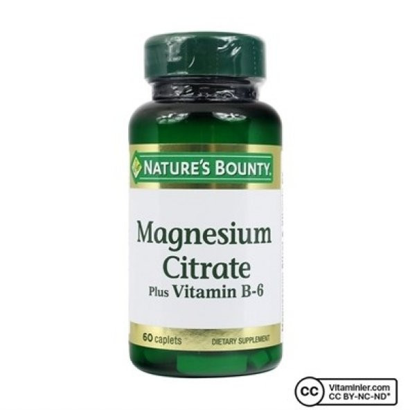 Natures Bounty Magnesium Citrate Plus with Vitamin B6 60 Kapsül