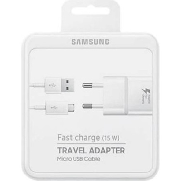 SAMSUNG Telefon Şarj Adaptörü Orijinal 15W Travel Adapter Micro USB Kablo + Şarj Adaptörü - 3