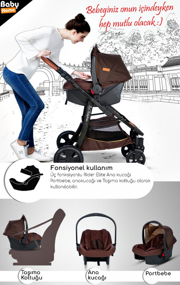 9 İn 1 Yeni Ekonomi Paket 985 Travel Sistem Bebek Arabası 560 Oyun Parkı Park Yatak Beşik - 6