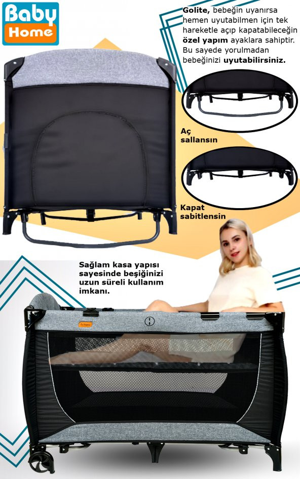 9 İn 1 Yeni Ekonomi Paket 985 Travel Sistem Bebek Arabası 560 Oyun Parkı Park Yatak Beşik - 12