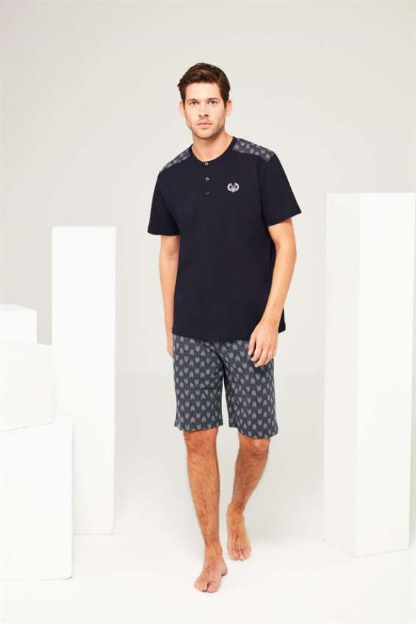 Mod Collection 3625 Erkek Lacivert 3 lü Pijama Takımı - 2