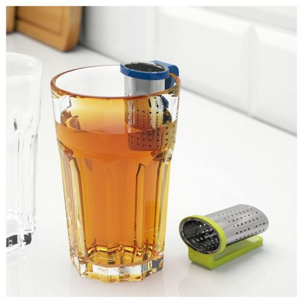 2 Adet Çay Süzgeci IKEA Metal MeridyenDukkan Açık Yeşil-Mavi Renk 2Li Süzgeç 6.5 Cm Çay Süzgeci - 3
