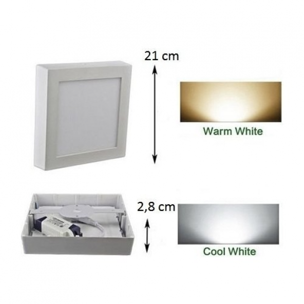 CATA CT-5234B 18W SIVA ÜSTÜ LED PANEL (KARE) (BEYAZ) - Resim 3