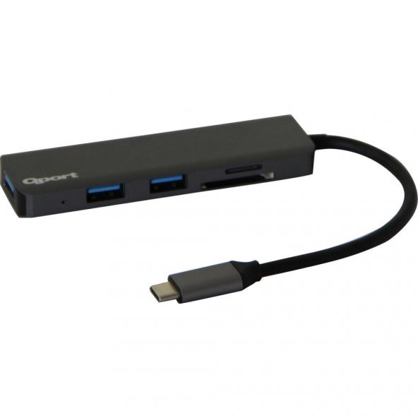 Qport Q-TU4 Type-C to USB 3.0 3Port+SD +Micro SD +Type-C Çevirici - 2