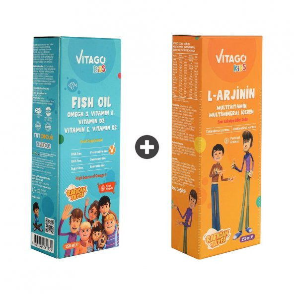 2li Paket Vitago Kids Balık Yağı + Multivitamin Şurup
