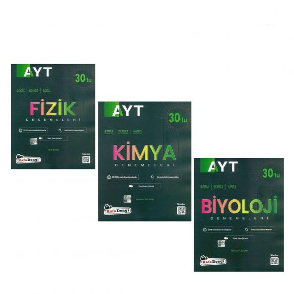 Kafa Dengi AYT Fizik Kimya ve Biyoloji Deneme Seti 3 Kitap