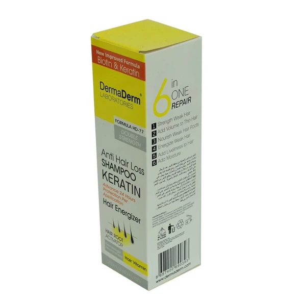 Dermaderm Anti Hair Loss HD-77 Biotinli Keratinli Şampuanı 250ML - 2