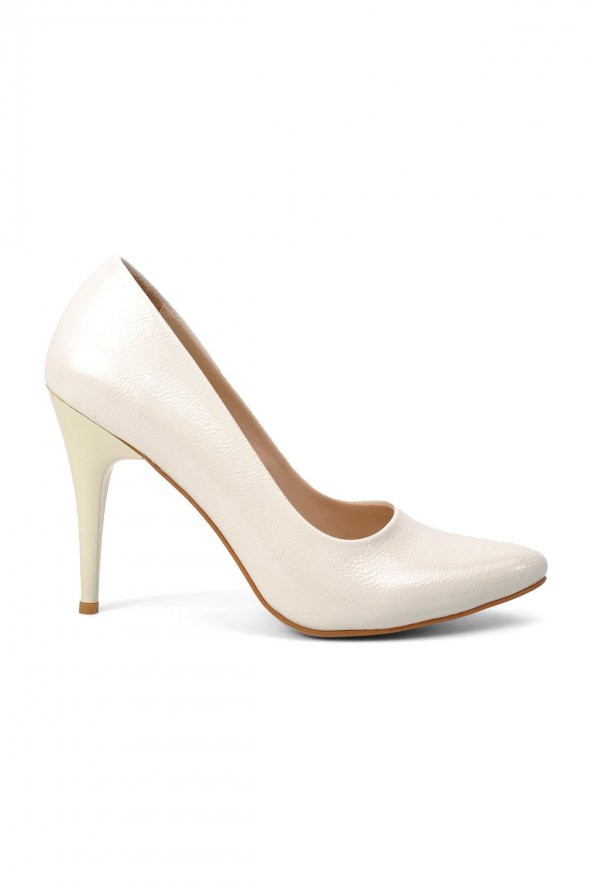 Ayakmod 100 Beyaz-K.Rugan Kadın Topuklu Ayakkabı