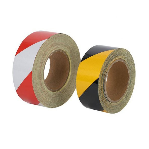 Reflektörlü Fosforlu Reflektif İkaz Bandı ( 1 mt ) 5cm Kırmızı-Beyaz - 7