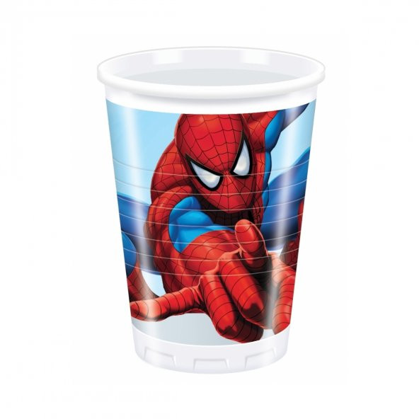 Marvel Spiderman Plastik Bardak (Marvel Örümcek Adam Plastik Bardak) 8 Adet