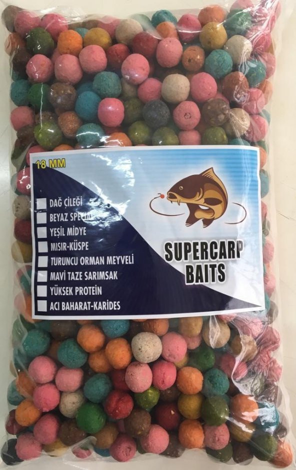 SuperCarp Baits 2.5 kg Sazan Balığı Alan Yemlemelik 18 mm Boili Karışık