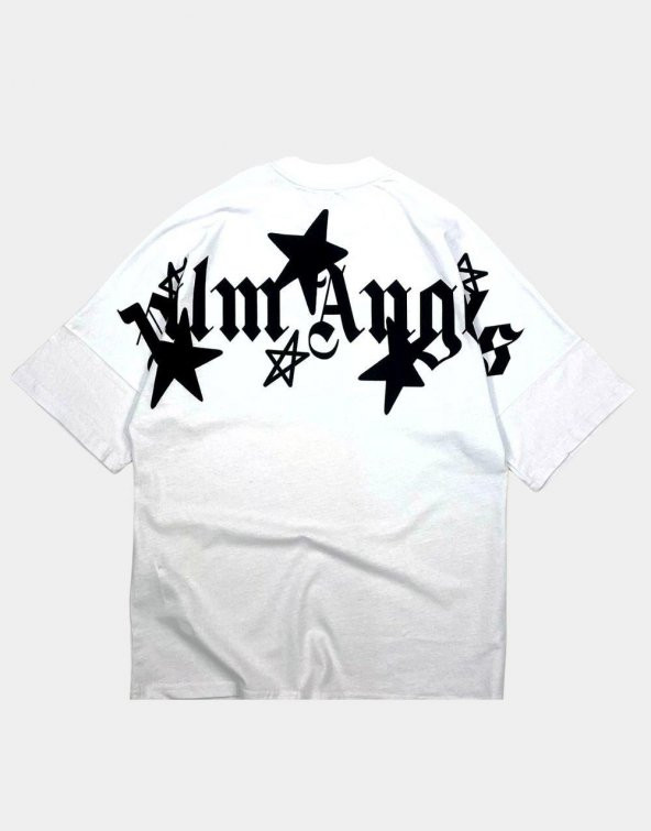 Palm Angels Oversize Erkek Tişört Beyaz