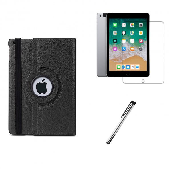 İPAD 6.NESİL DÖNERLİ TABLET KILIFI SETİ 9.7 İNÇ (EKRAN KORUYUCU+KALEM HEDİYELİ)