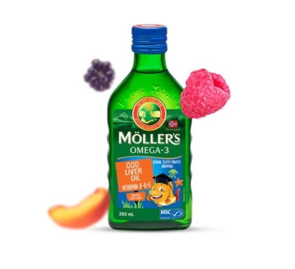 Möller's Omega-3 Cod Liver Oil Balık Yağı Tutti Fruitti 250 Ml