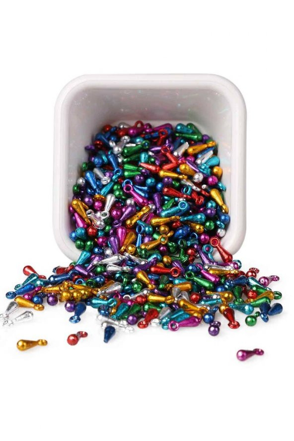 Su Damlası Model Boncuk 8 mm Renkli 30 gr