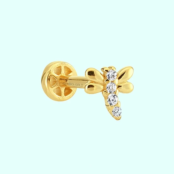 Altın Yusufcuk Tragus Piercing 14 Ayar