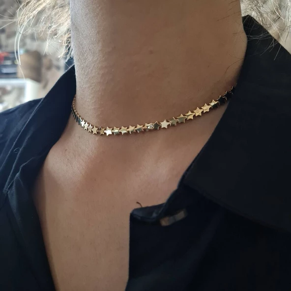 Altın Yıldız Zincir Kolye 40 cm - Resim 4