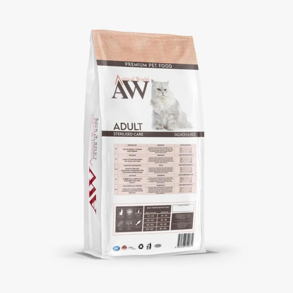 Animal World Somonlu Kısırlaştırılmış Kedi Maması 15 Kg - 2