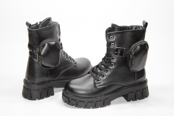 ENSA ORTOPEDİK KAYMAZ TABAN KADIN CÜZDANLI SİYAH FERMUARLI BOT - 2