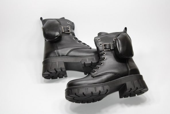 ENSA ORTOPEDİK KAYMAZ TABAN KADIN CÜZDANLI SİYAH FERMUARLI BOT - 3