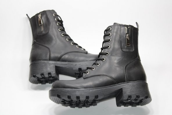 FREEFOUR ORTOPEDİK YANI FERMUAR SÜS DETAY KADIN SİYAH POSTAL BOT - 3