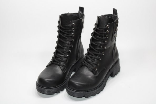 FREEFOUR ORTOPEDİK YANI FERMUAR SÜS DETAY KADIN SİYAH POSTAL BOT - 4