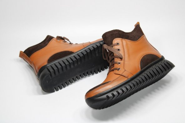 GİYGEZ HAKİKİ DERİ BAĞCIK DETAY FERMUARLI KADIN TABA GÜNLÜK BOT - 3