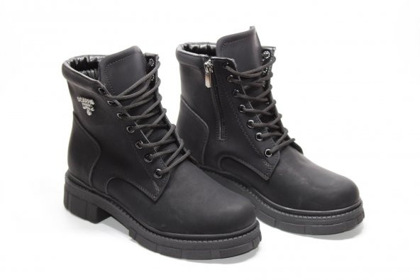 LADYPARK ORTOPEDİK KAYMAZ TABAN BAĞCIKLI FERMUARLI KADIN SİYAH GÜNLÜK POSTAL BOT - 2