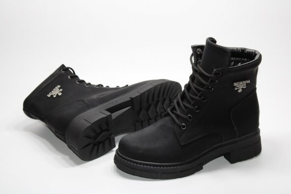 LADYPARK ORTOPEDİK KAYMAZ TABAN BAĞCIKLI FERMUARLI KADIN SİYAH GÜNLÜK POSTAL BOT - 4