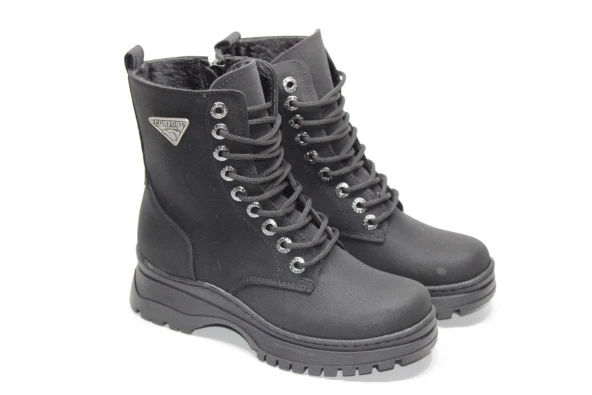 LADYPARK ORTOPEDİK KAYMAZ TABAN FERMUARLI KADIN SİYAH GÜNLÜK BOT