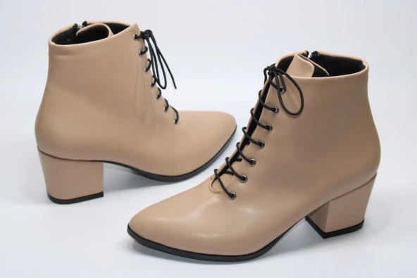 LADYPARK KALIN TOPUKLU BAĞCIKLI FERMUARLI KADIN GÜNLÜK BİLEK BOT - 2