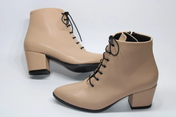 LADYPARK KALIN TOPUKLU BAĞCIKLI FERMUARLI KADIN GÜNLÜK BİLEK BOT - 3