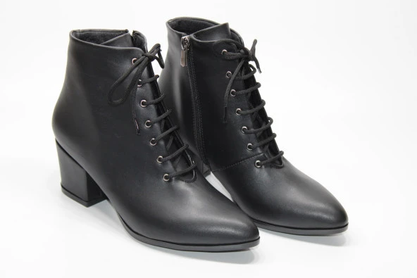 LADYPARK KALIN TOPUKLU BAĞCIKLI FERMUARLI KADIN GÜNLÜK BİLEK BOT - 9