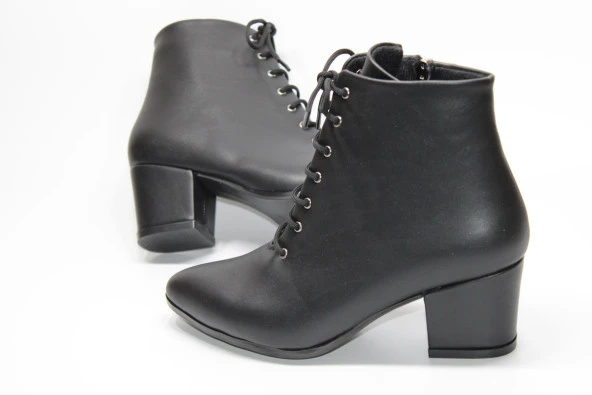 LADYPARK KALIN TOPUKLU BAĞCIKLI FERMUARLI KADIN GÜNLÜK BİLEK BOT - 10