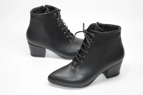 LADYPARK KALIN TOPUKLU BAĞCIKLI FERMUARLI KADIN GÜNLÜK BİLEK BOT - 11