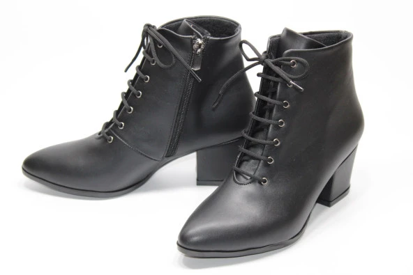 LADYPARK KALIN TOPUKLU BAĞCIKLI FERMUARLI KADIN GÜNLÜK BİLEK BOT - 12