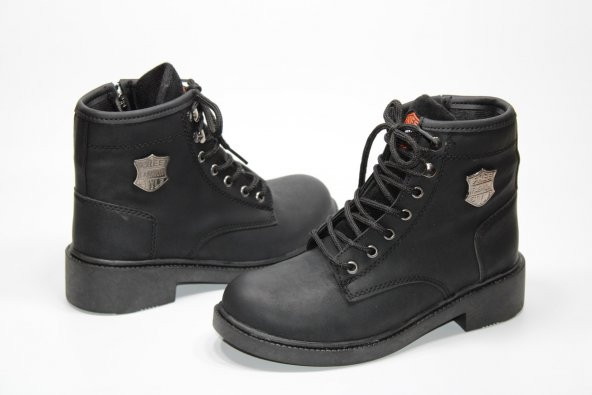 SEDEF ORTOPEDİK KAYMAZ TABAN BAĞCIKLI FERMUARLI HARLEY MODEL SİYAH BOT