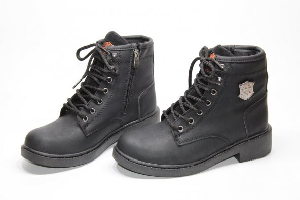 SEDEF ORTOPEDİK KAYMAZ TABAN BAĞCIKLI FERMUARLI HARLEY MODEL SİYAH BOT - 3