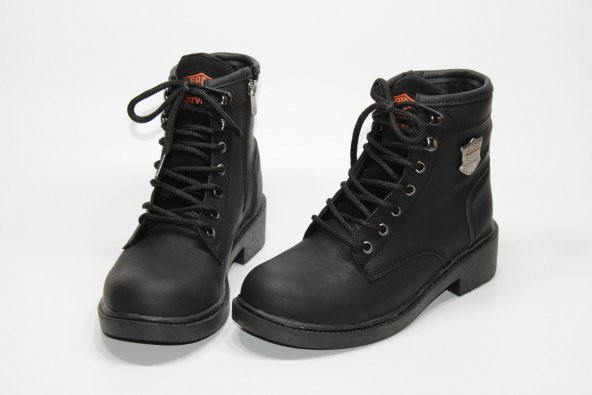 SEDEF ORTOPEDİK KAYMAZ TABAN BAĞCIKLI FERMUARLI HARLEY MODEL SİYAH BOT - 4