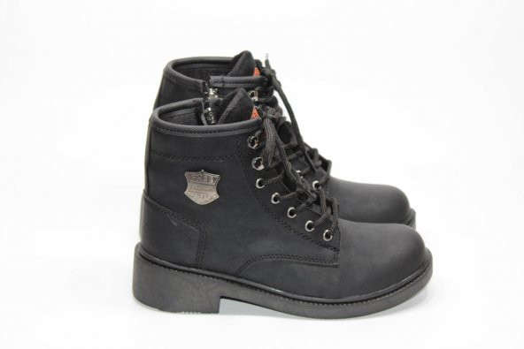 SEDEF ORTOPEDİK KAYMAZ TABAN BAĞCIKLI FERMUARLI HARLEY MODEL SİYAH BOT - 5