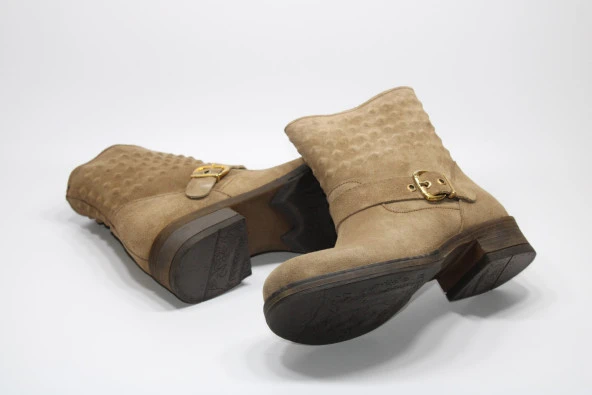 MND HAKİKİ DERİ BAĞSIZ KAUÇUK TABAN TOKA DETAY KADIN POSTAL BOT - 3