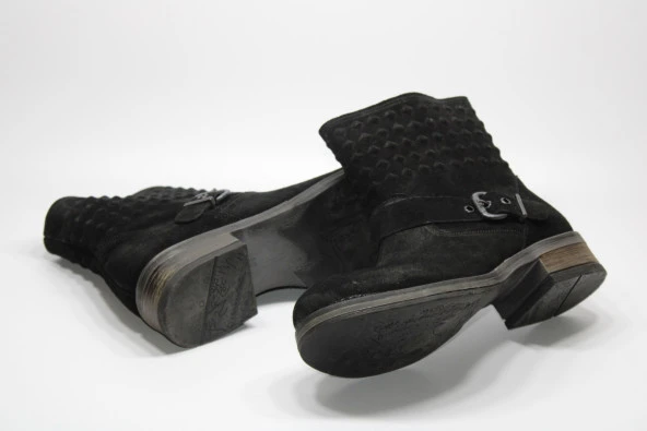 MND HAKİKİ DERİ BAĞSIZ KAUÇUK TABAN TOKA DETAY KADIN POSTAL BOT - 8