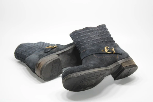 MND HAKİKİ DERİ BAĞSIZ KAUÇUK TABAN TOKA DETAY KADIN POSTAL BOT - 11