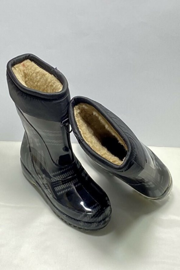 GEZER İÇİ POLARLI KAYMAZ TABAN SU VE SOĞUK GEÇİRMEZ NAYLON ÇİZME - 3