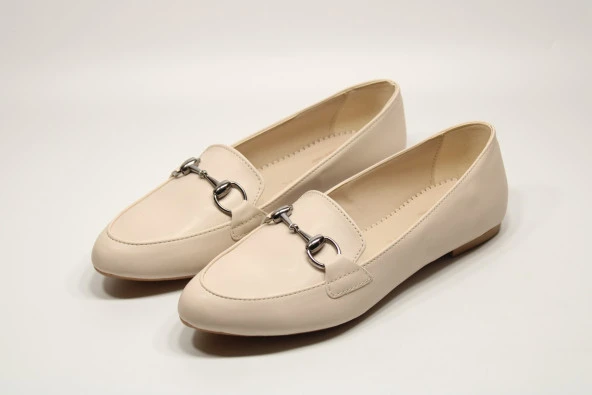 SEDEF KAYMAZ DÜZ TABAN TOKA DETAY KADIN SEDEF KLASİK-SPOR GÜNLÜK BABET AYAKKABI - 4