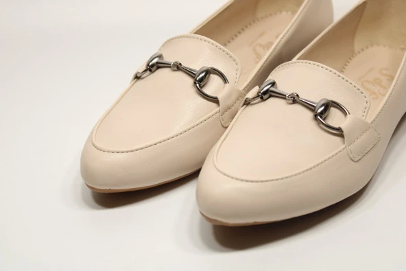 SEDEF KAYMAZ DÜZ TABAN TOKA DETAY KADIN SEDEF KLASİK-SPOR GÜNLÜK BABET AYAKKABI - 5