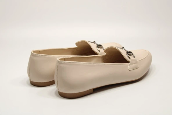 SEDEF KAYMAZ DÜZ TABAN TOKA DETAY KADIN SEDEF KLASİK-SPOR GÜNLÜK BABET AYAKKABI - 6